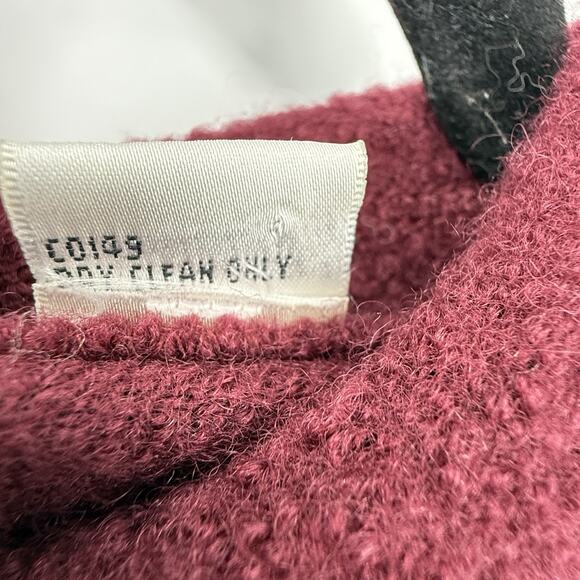 Vintage Paul Harris Boiled Wool Cardigan large Burgundy Collared Button Up - Picture 6 of 7